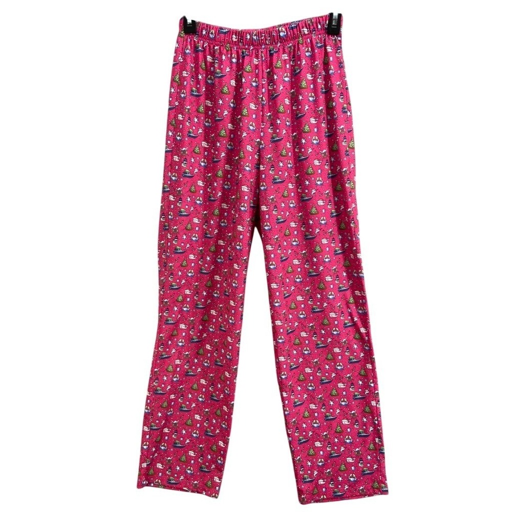 Vineyard Vines Girls Juniors Pajama Pants XL 16 Pink Christmas Whale Pattern